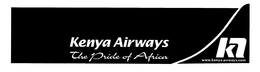 KENYA AIRWAYS THE PRIDE OF AFRICA KA WWW.KENYA-AIRWAYS.COM logo