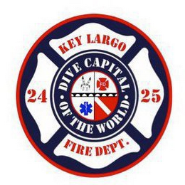 KEY LARGO 24 25 FIRE DEPT. · DIVE CAPITAL · OF THE WORLD FD logo