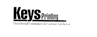 KEYS PRINTING UNCONDITIONAL COMMITMENT TO CUSTOMER SATISFACTION logo