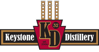 KEYSTONE DISTILLERY KD 32 EST. 2006 logo