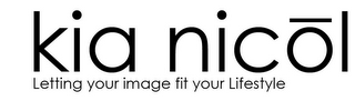 KIA NICOL LETTING YOUR IMAGE FIT YOUR LIFESTYLE logo