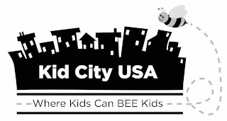 KID CITY USA WHERE KIDS CAN BEE KIDS logo