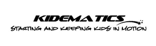 KIDEMATICS STARTING AND KEEPING KIDS INMOTION logo