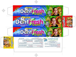 KID'S DENTFRESH SAFARI SABAR A CHICLE BUBBLE GUM FLAVOR GEL FLOURIDE TOOTHPASTE