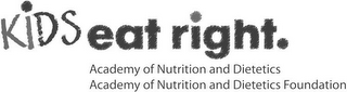 KIDS EAT RIGHT. ACADEMY OF NUTRITION AND DIETETICS ACADEMY OF NUTRITION AND DIETETICS FOUNDATION logo