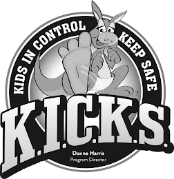 KIDS IN CONTROL KEEP SAFE K.I.C.K.S. DONNA HARRIS PROGRAM DIRECTOR logo