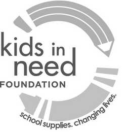 KIDS IN NEED FOUNDATION SCHOOL SUPPLIES. CHANGING LIVES. logo