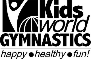 KIDS WORLD GYMNASTICS HAPPY HEALTHY FUN! logo