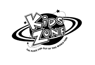 KIDS ZONE THE PLACE FOR OUT OF THIS WORLD FUN! logo