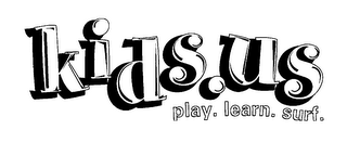 KIDS.US PLAY. LEARN. SURF. logo