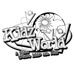 KIDZ WORLD A PLACE WHERE KIDS CAN SOAR logo