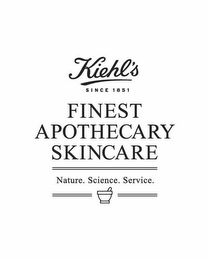 KIEHL'S SINCE 1851 FINEST APOTHECARY SKINCARE NATURE. SCIENCE. SERVICE. logo