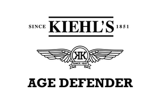 KIEHL'S SINCE 1851 KK SINCE 1851 AGE DEFENDER logo