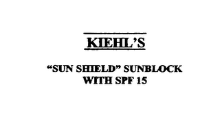 KIEHL'S "SUN SHIELD" SUNBLOCK WITH SPF 15 logo