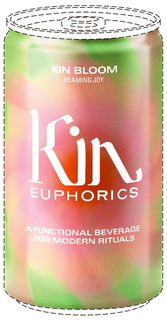 KIN BLOOM BEAMING JOY KIN EUPHORICS A FUNCTIONAL BEVERAGE FOR MODERN RITUALS logo