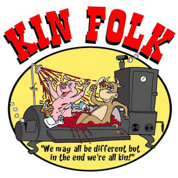 KIN FOLK "WE MAY ALL BE DIFFERENT BUT IN THE END WE'RE ALL KIN!" logo