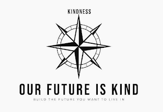 KINDNESS OUR FUTURE IS KIND BUILD THE FUTURE YOU WANT TO LIVE IN logo
