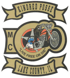 KINDRED POSSE MC "LIVE FREE OR DIE" LAKE COUNTY, IL logo
