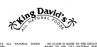 KING DAVID'S ALL NATURAL FOODS logo