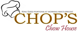 KING SIZED PORTIONS AT WORKING MAN'S PRICES! CHOP'S CHOW HOUSE logo