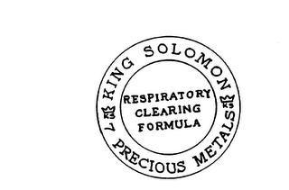 KING SOLOMON PRECIOUS METALS RESPIRATORY CLEARING FORMULA logo
