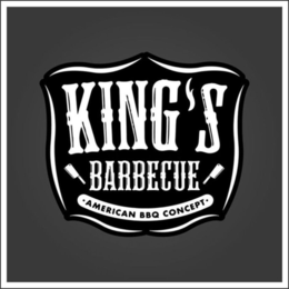 KING'S BARBECUE AMERICAN BBQ CONCEPT logo
