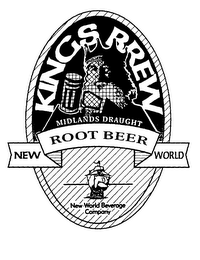 KINGS BREW MIDLANDS DRAUGHT NEW ROOT BEER WORLD NEW WORLD BEVERAGE COMPANY logo
