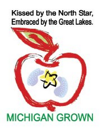 KISSED BY THE NORTH STAR, EMBRACED BY THE GREAT LAKES. MICHIGAN GROWN logo