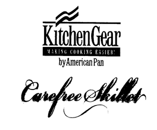 KITCHEN GEAR MAKING COOKING EASIER! BY AMERICAN PAN CAREFREE SKILLET logo