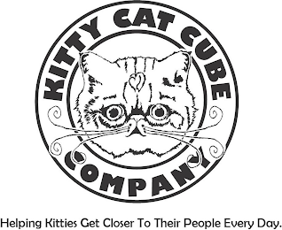 KITTY CAT CUBE COMPANY HELPING KITTIES GET CLOSER TO THEIR PEOPLE EVERY DAY. logo