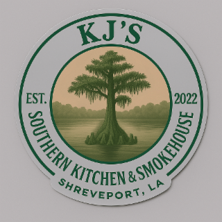 KJ'S EST. 2022 SOUTHERN SMOKEHOUSE & KITCHEN SHREVEPORT, LA logo