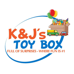 K&J'S TOY BOX FULL OF SURPRISES - WHERE FUN IS #1 logo