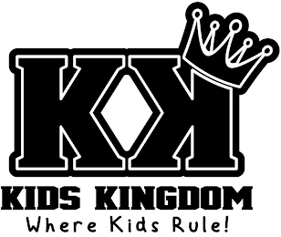 KK KIDS KINGDOM WHERE KIDS RULE! logo