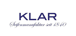 KLAR SEIFENMANUFAKTUR SEIT 1840 logo