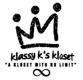 KLASSY K'S KLOSET "A KLOSET WITH NO LIMIT" logo