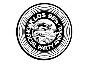 KLOS 95 1/2 OFFICIAL PARTY ANIMAL logo