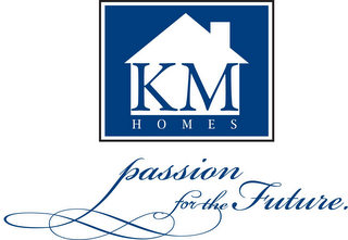 KM HOMES PASSION FOR THE FUTURE. logo