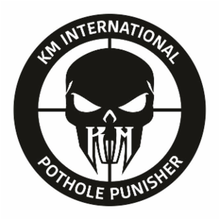 KM KM INTERNATIONAL POTHOLE PUNISHER logo