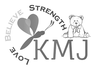 KMJ LOVE BELIEVE STRENGTH logo