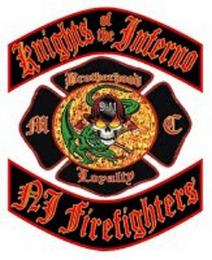 KNIGHTS OF THE INFERNO MC BROTHERHOOD LOYALTY 9-11 NJ FIREFIGHTERS logo