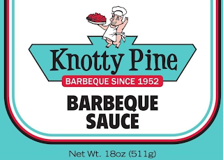 KNOTTY PINE BARBEQUE SINCE 1952 BARBACUE SAUCE NET WT. 18OZ (511G) logo