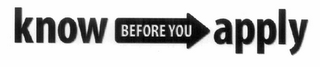 KNOW BEFORE YOU APPLY logo