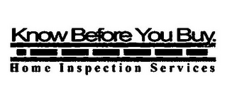 KNOW BEFORE YOU BUY. HOME INSPECTION SERVICES logo