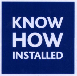 KNOW HOW INSTALLED logo
