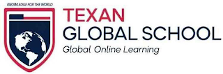 KNOWLEDGE FOR THE WORLD TEXAN GLOBAL SCHOOL GLOBAL ONLINE LEARNING logo