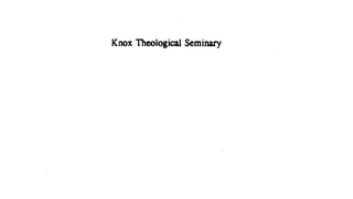 KNOX THEOLOGICAL SEMINARY logo