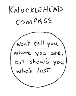 KNUCKLEHEAD COMPASS WON'T TELL YOU WHERE YOU ARE, BUT SHOW'S YOU WHO'S LOST. logo