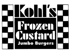 KOHL'S FROZEN CUSTARD JUMBO BURGERS logo