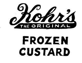 KOHR'S THE ORIGINAL FROZEN CUSTARD logo