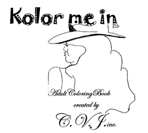 KOLOR ME IN ADULT COLORING BOOK CREATED BY C.V.J. INC. logo